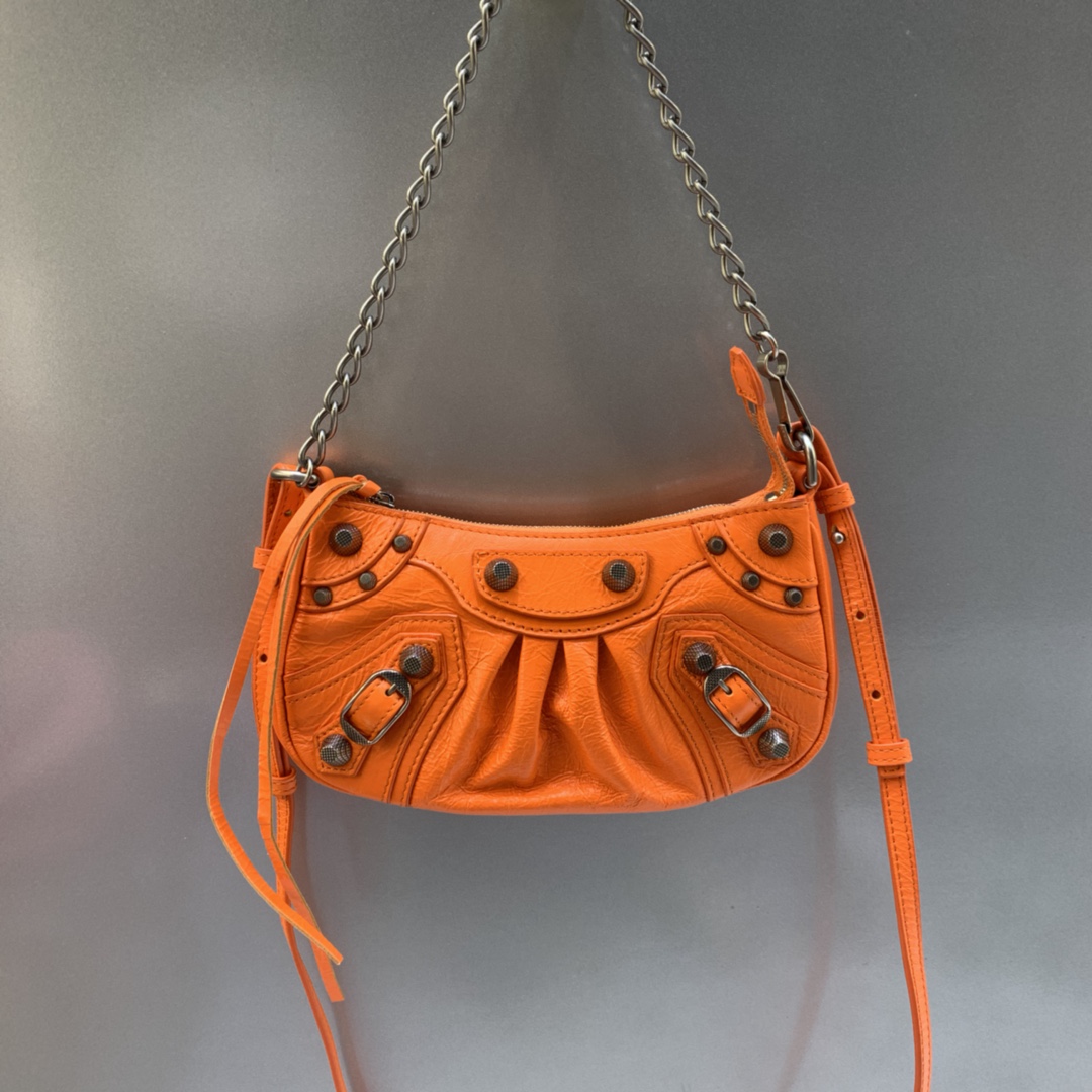 Balenciaga Le Cagole Mini Bag With Chain Shoulder Bag Orange